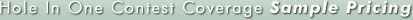 Sample Pricing For Hole In One Insurance Sample Pricing