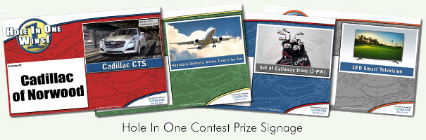 Sample Prize Signs Hole In One Contest Prize Signage