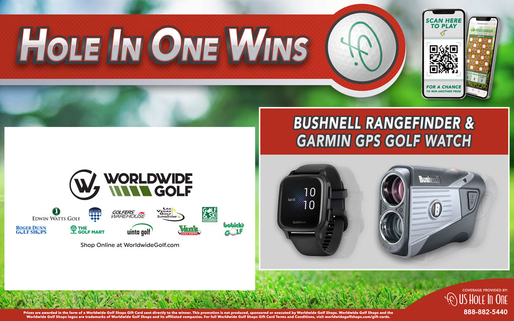 Hole In One Bonus Prize Contest Sign